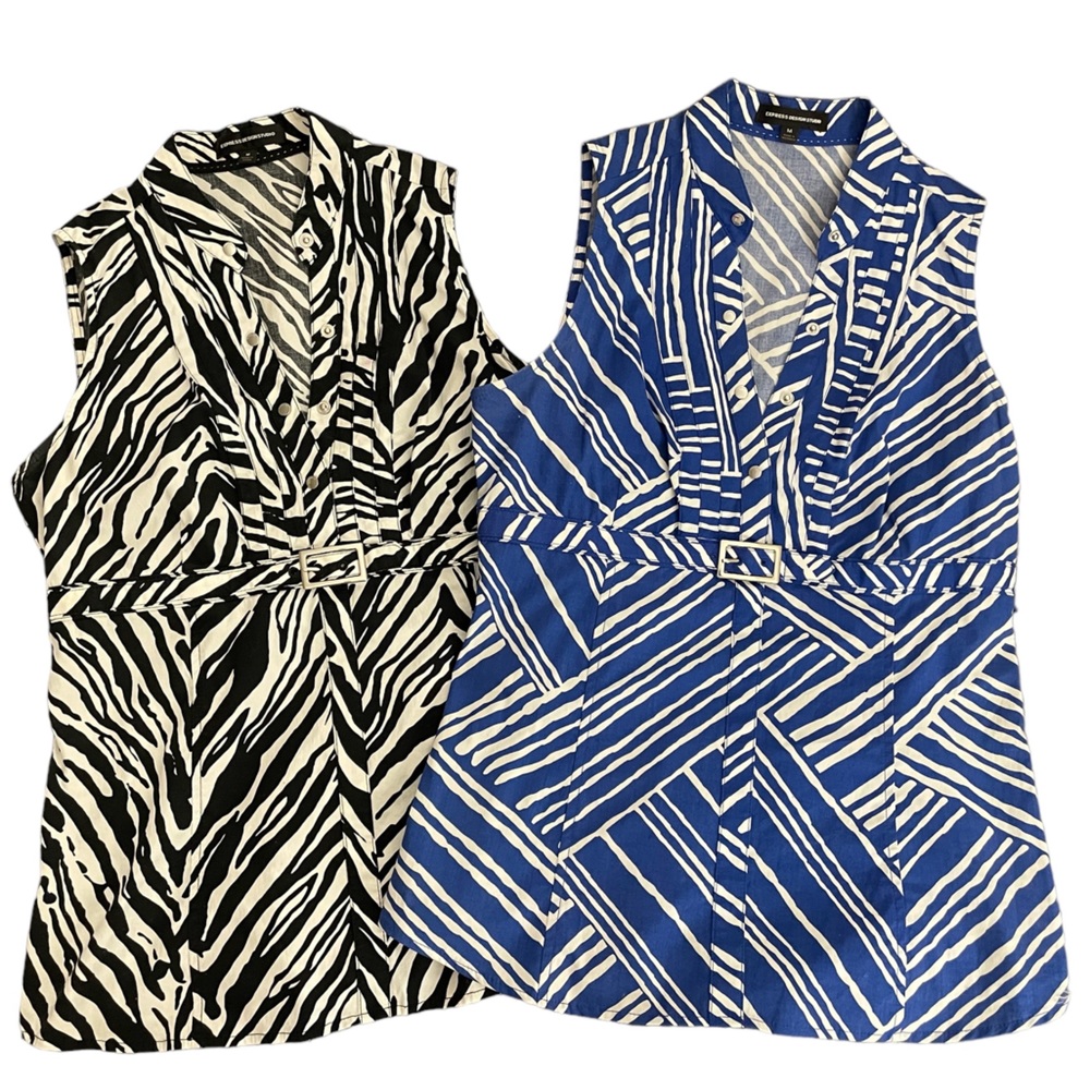 *BUNDLE* 2 Express Print Sleeveless Blouses/Tops, Medium